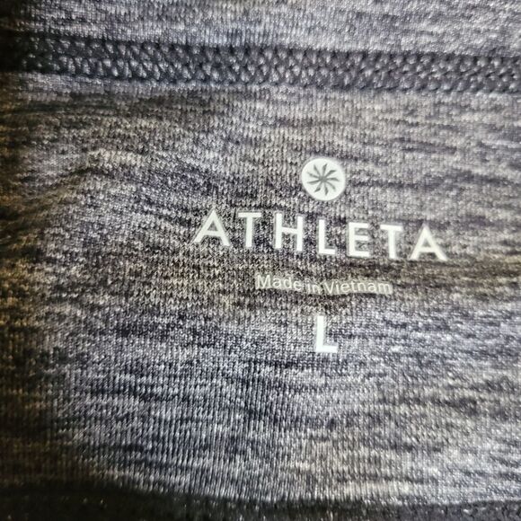 L ATHLETA GRAY BLACK JOGGERS LEGGINGS EXCURSION w/ POCKETS LARGE - Picture 7 of 11